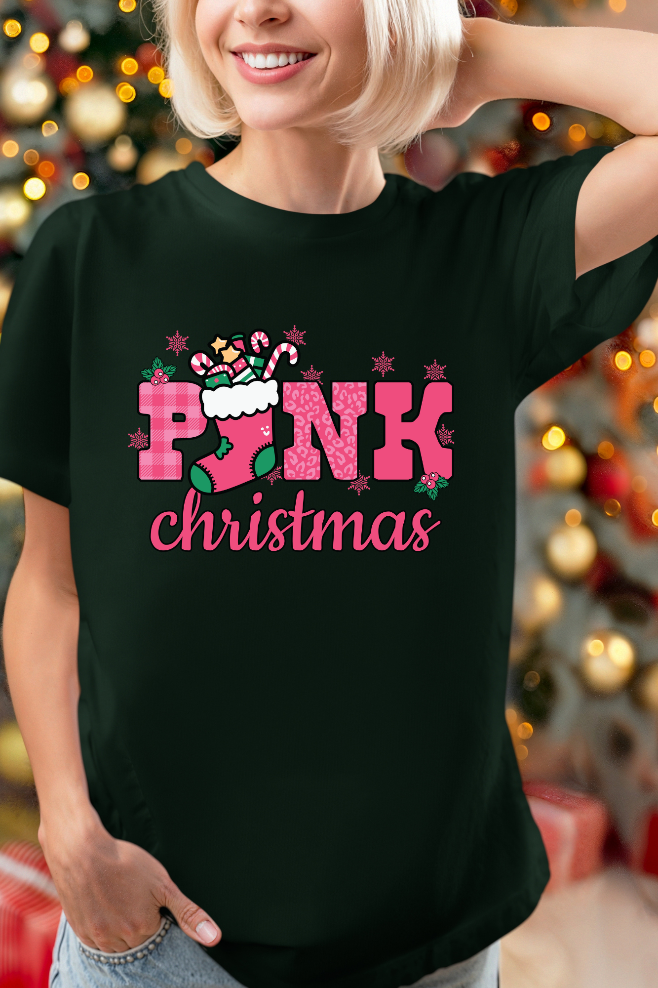 T-shirt - Pink Christmas
