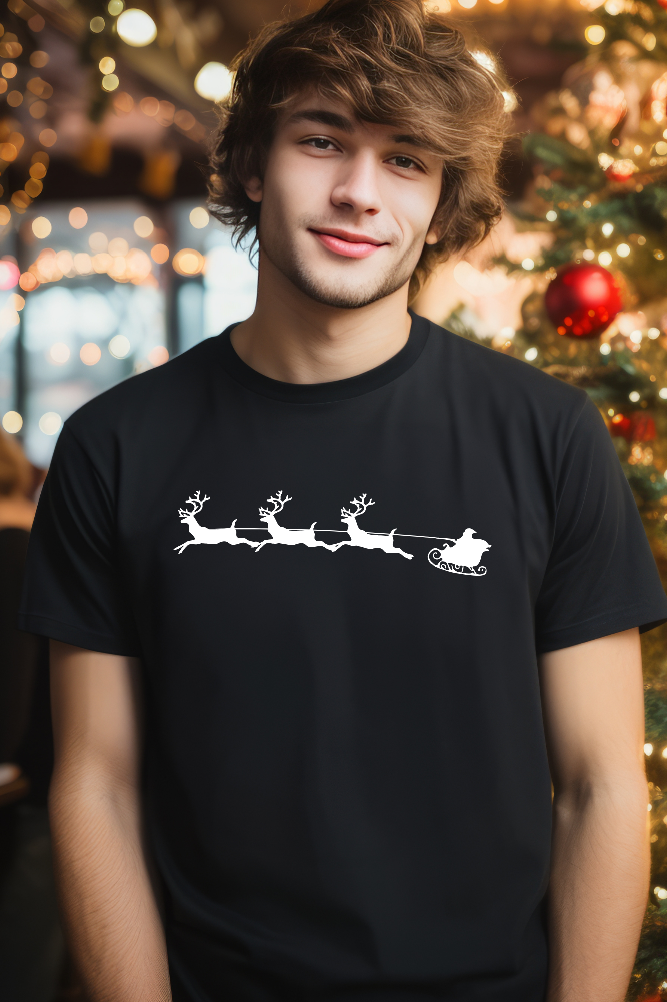 T-shirt - Jultomtens släde med renar