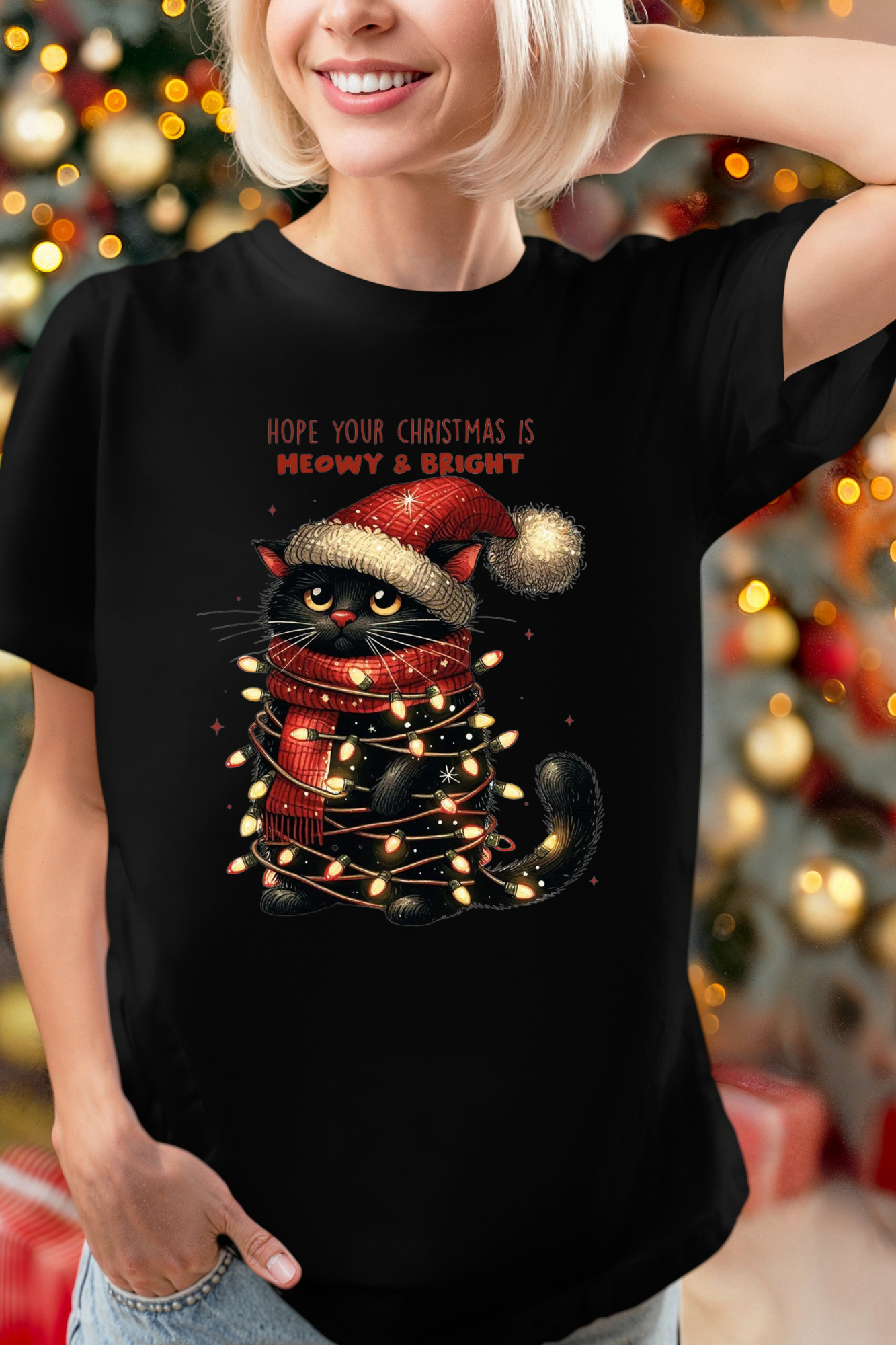 T-shirt - Christmas Cat