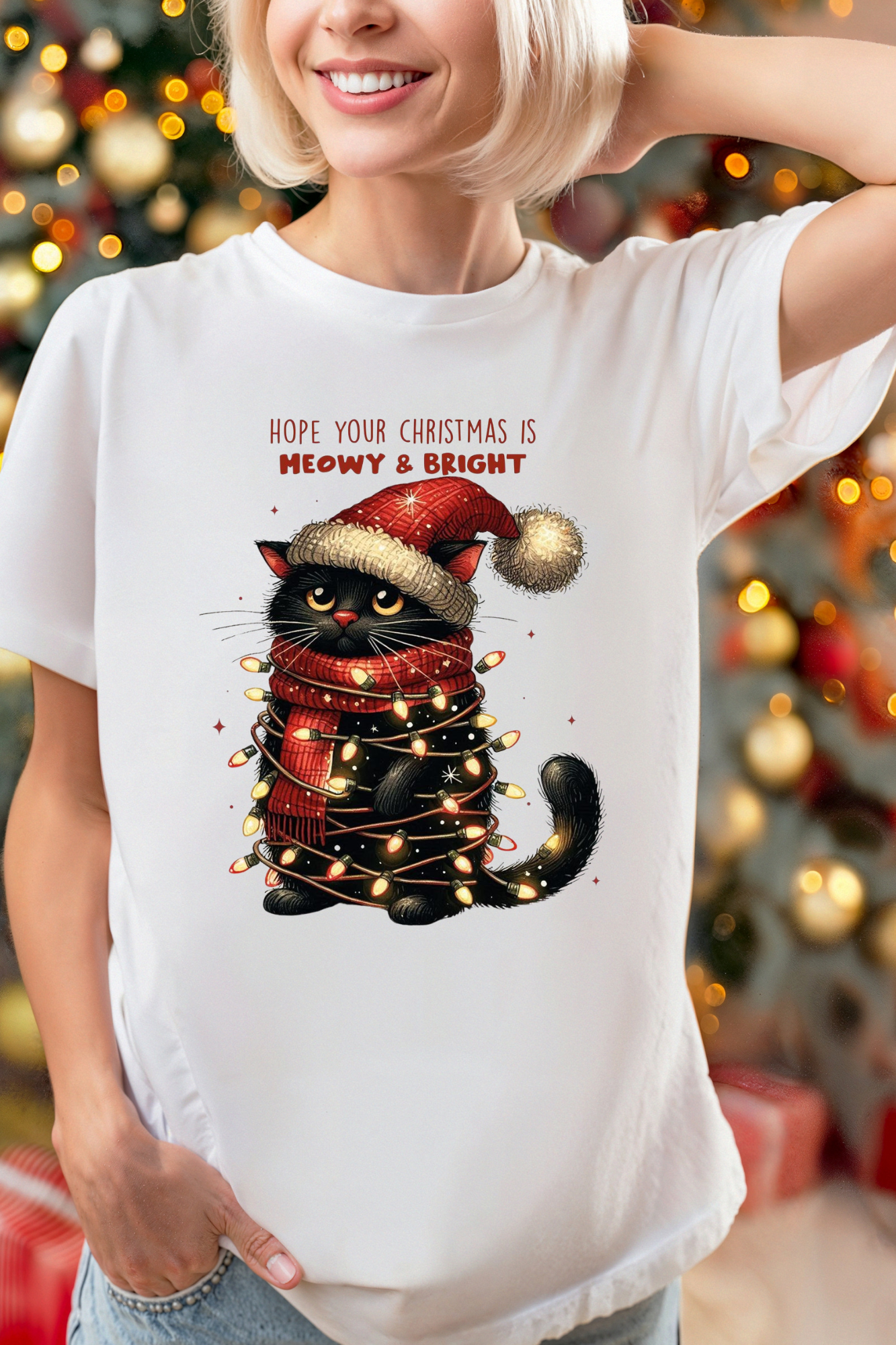 T-shirt - Christmas Cat