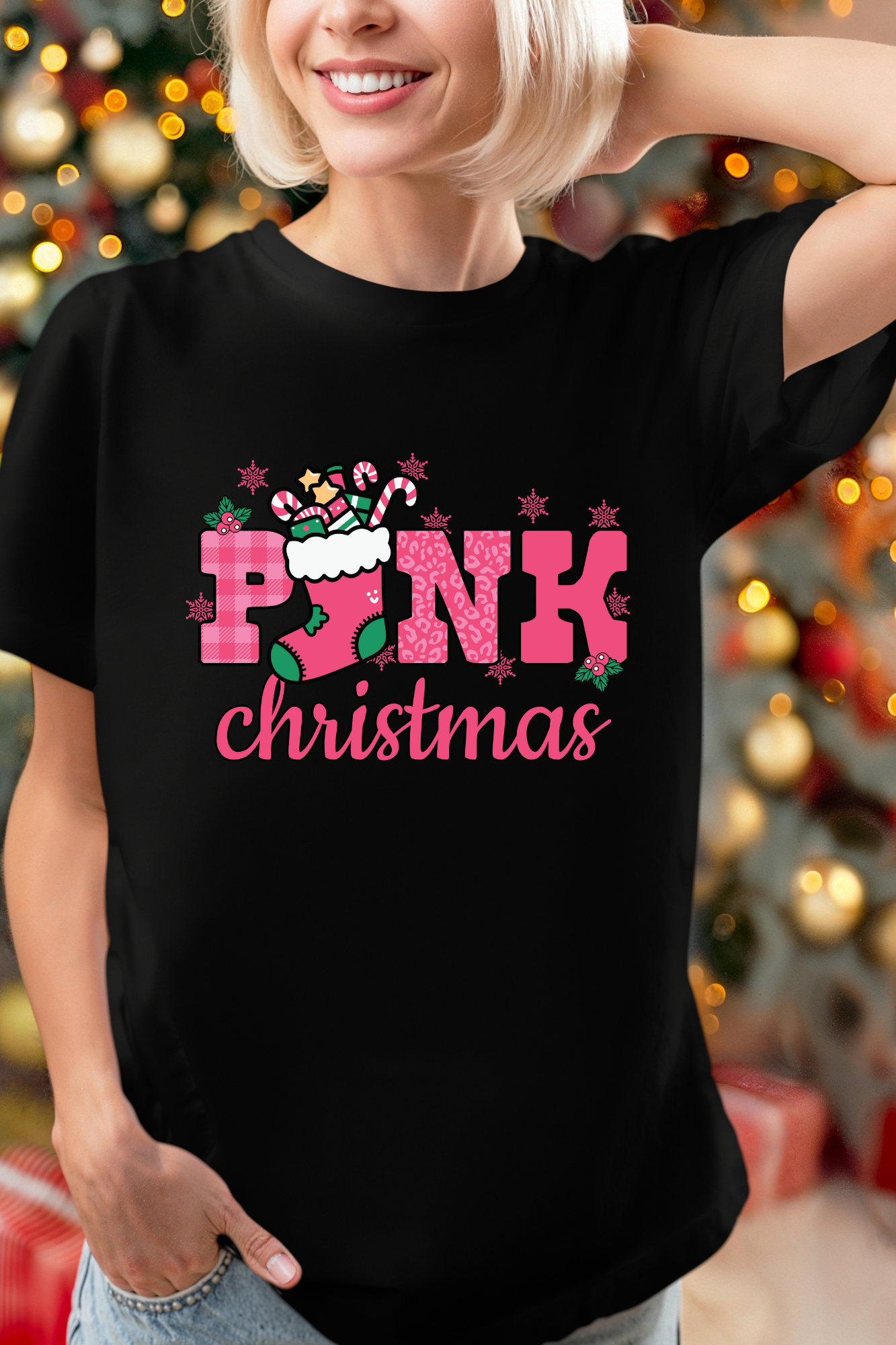 T-shirt - Pink Christmas