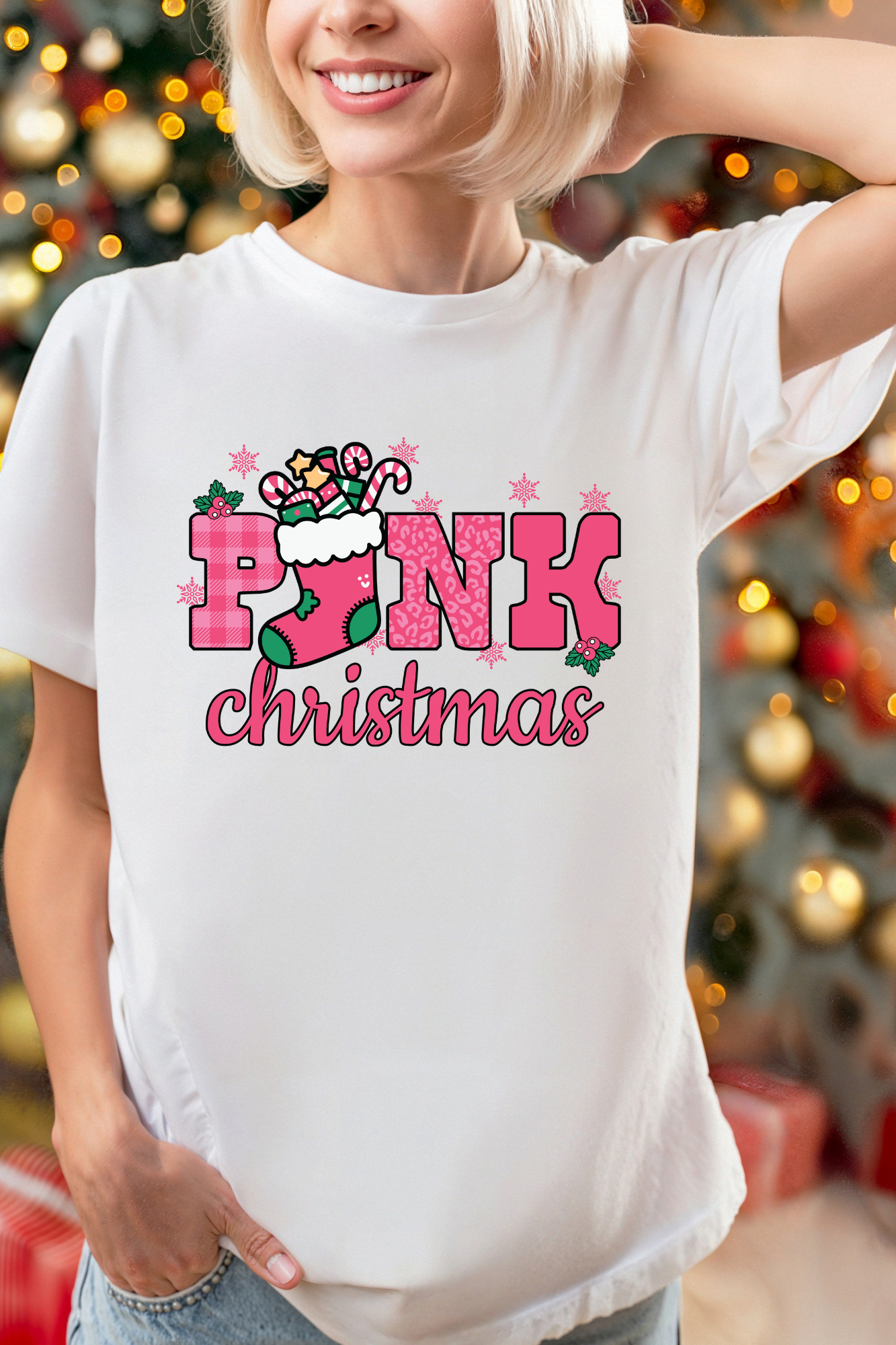 T-shirt - Pink Christmas