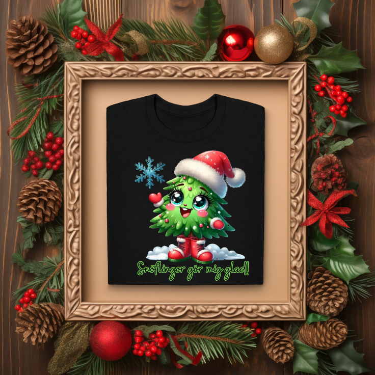 T-shirt - Snöflingor gör mig glad!